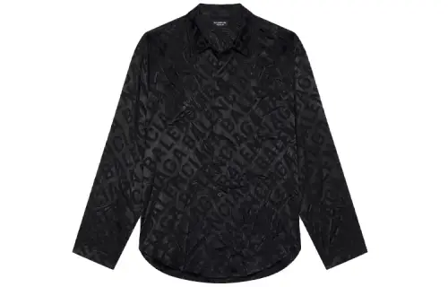 Balenciaga Shirts Men's Black Lapel Moderate Other