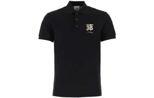 Burberry Polo Shirts Men's Black Polo Collar Moderate Straight Fit