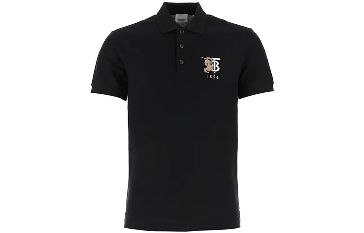 Burberry Polo Shirts Men's Black Polo Collar Moderate Straight Fit
