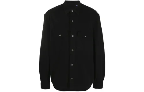 KENZO Shirts Men's Black Lapel Moderate Shirt