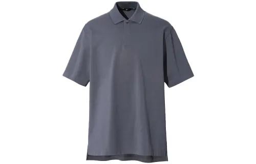 UNIQLO X JIL SANDER Jil Sander Polo Shirts Men's Dark Gray Polo Collar Moderate Straight Fit