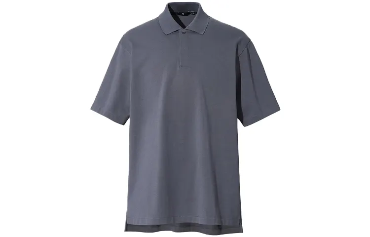 UNIQLO X JIL SANDER Jil Sander Polo Shirts Men's Dark Gray Polo Collar Moderate Straight Fit