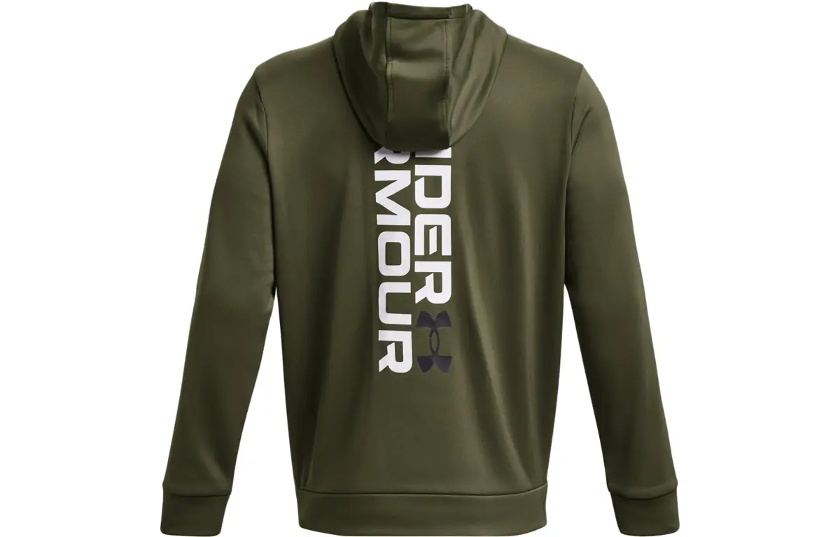 Under Armour Fleece Sweatshirts Men's Green Hooded Moderate Regular