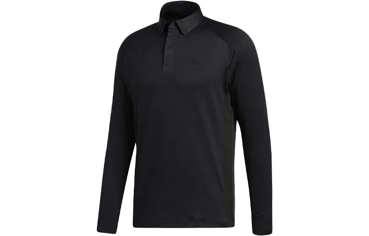 Adidas Polo Shirts Men's Black Polo Collar Moderate Straight Fit
