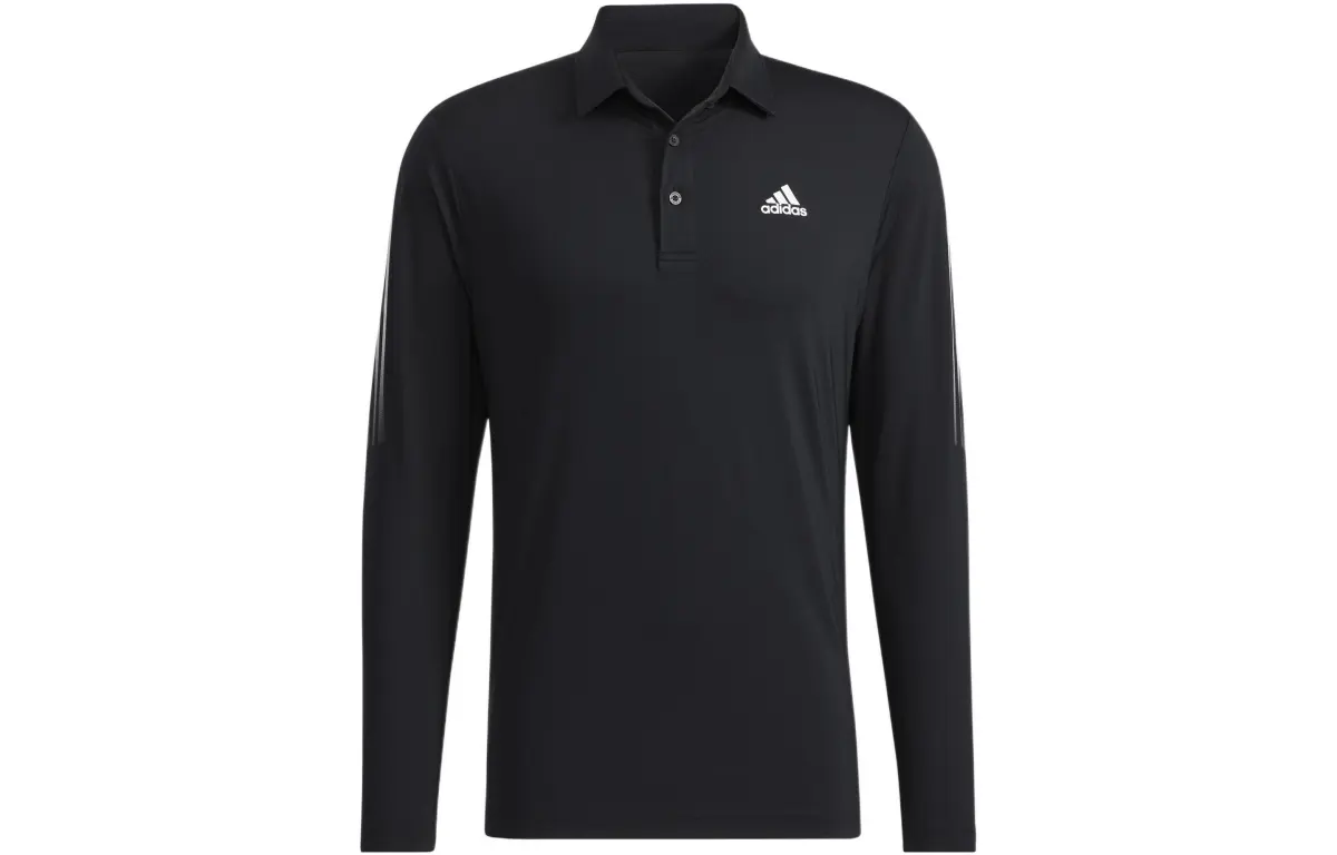 Adidas Polo Shirts Men's Black Polo Collar Moderate Straight Fit