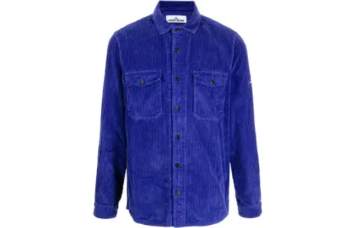 STONE ISLAND Shirts Men's Blue Lapel Moderate Shirt