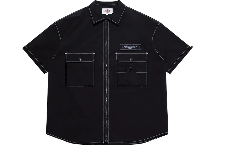 Dickies Shirts Unisex Black Square Collar Moderate Workwear