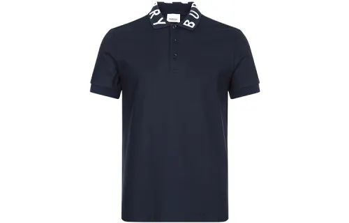 Burberry Men's Ryland Collar Logo Polo Shirt Navy
