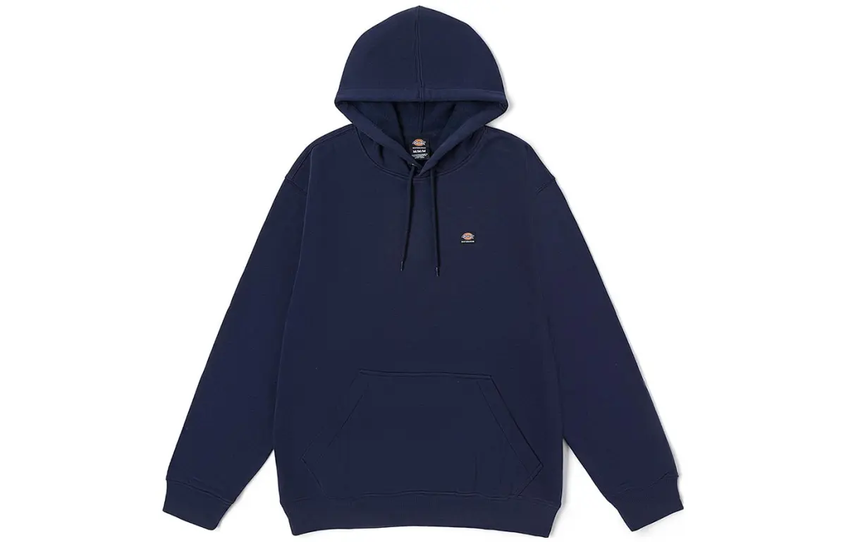 Dickies Workwear Inspired Hooded Fleece Lined Sweatshirt Men's Dark Navy Blue