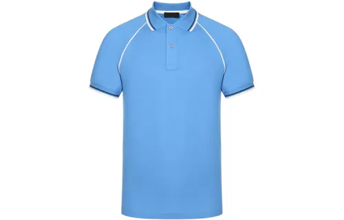 PRADA Polo Shirts Men's Blue Polo Collar Moderate Straight Fit
