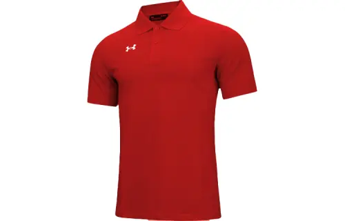 Under Armour Polo Shirts Men's Red Polo Collar Moderate Straight Fit