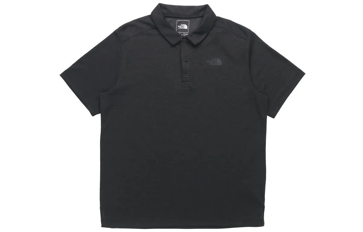 THE NORTH FACE Polo Shirts Men's Black Polo Collar Moderate Straight Fit