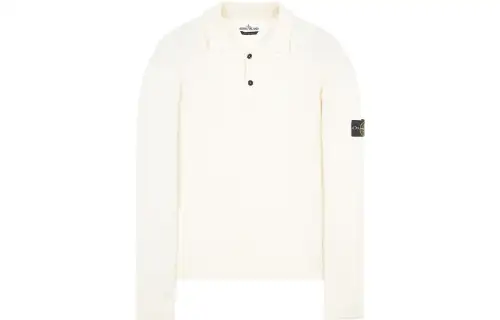 STONE ISLAND Polo Shirts Men's White Polo Collar Moderate