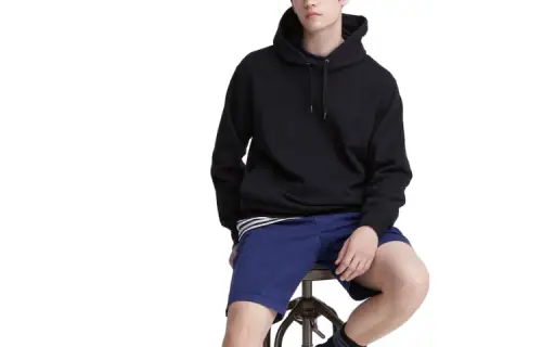 UNIQLO Sweatshirts Unisex Black Hooded Non Detachable Moderate