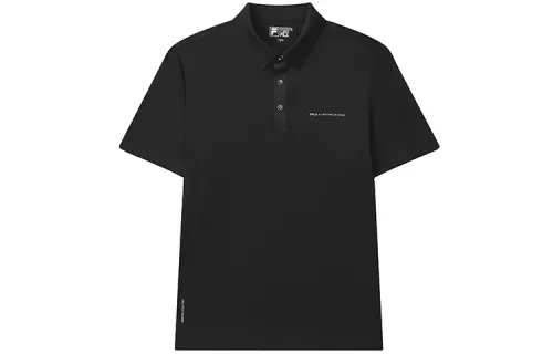 FILA Polo Shirts Men's Jet Black Polo Collar Moderate Straight Fit