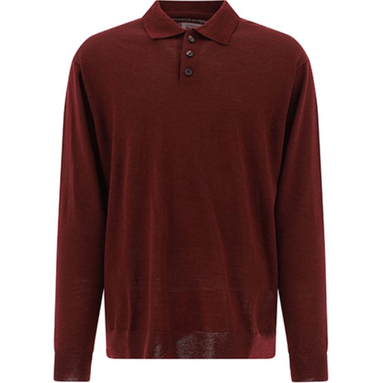 Maison Margiela Polo Shirts Men's Red Polo Collar Moderate Straight Fit