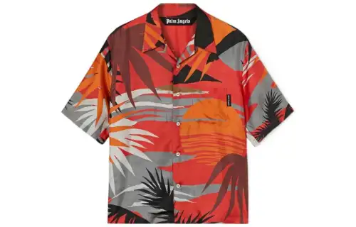 PALM ANGELS Silk Hawaiian Bowling Shirt