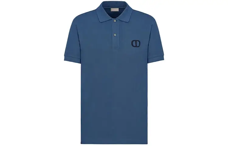 DIOR Quarterly New Products Polo Shirts Men's Blue Polo Collar Moderate Straight Fit
