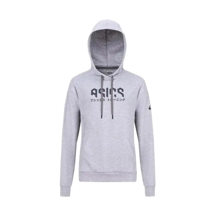 ASICS Sweatshirts Men's Gray Hooded Moderate Regular