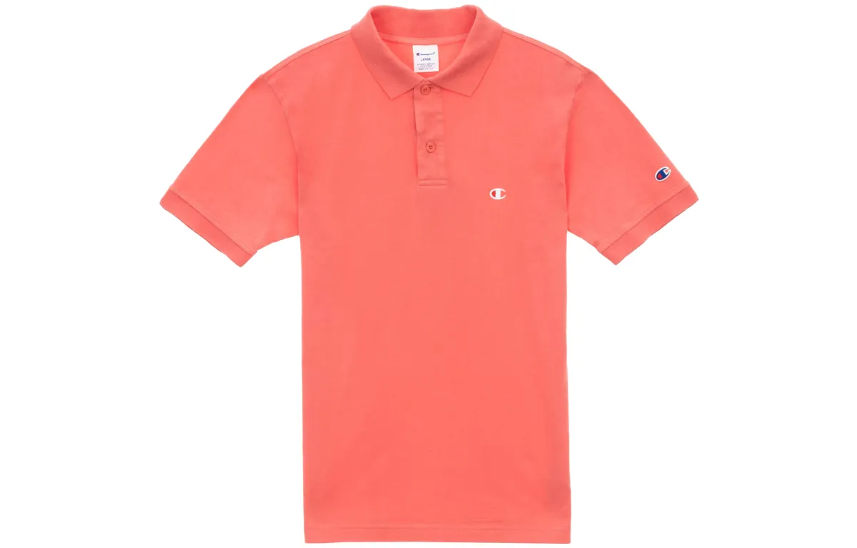 Champion Polo Shirts Unisex Pink Polo Collar Moderate Straight Fit