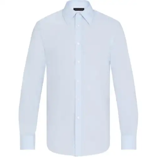 LOUIS VUITTON New Quarterly Products Of LV Shirts Men's Light Blue Pointed Collar Moderate Shirt
