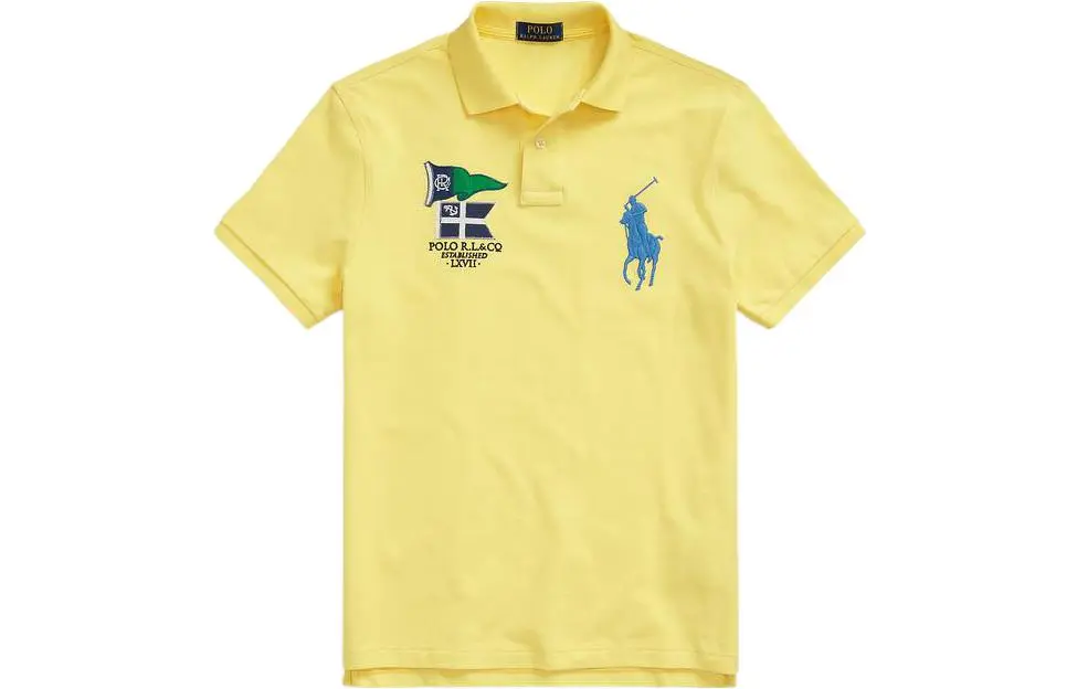 Polo Ralph Lauren Big Pony SS22 Polo Shirt Custom Slim Fit Men's Yellow