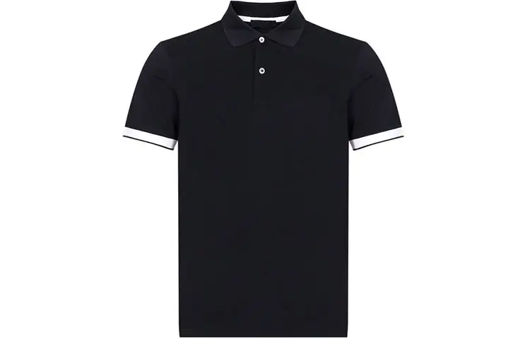 PRADA Polo Shirts Men's Black Polo Collar Moderate Other