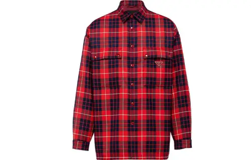 PRADA Shirts Men's Red Lapel Moderate Other