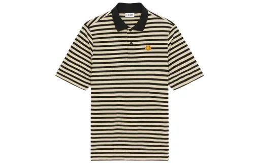 KENZO Polo Shirts Men's Beige Polo Collar Moderate Straight Fit