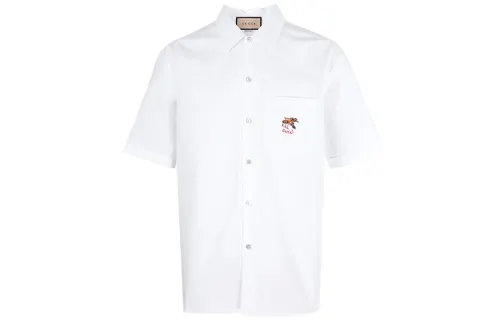 GUCCI Shirts Men's White Pointed Collar Moderate Other