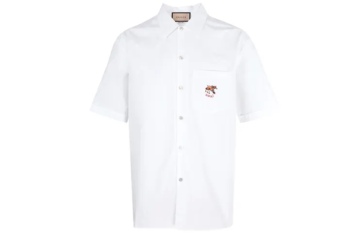 GUCCI Shirts Men's White Pointed Collar Moderate Other