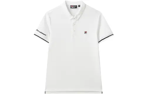 FILA Polo Shirts Men's Standard White Polo Collar Moderate Straight Fit