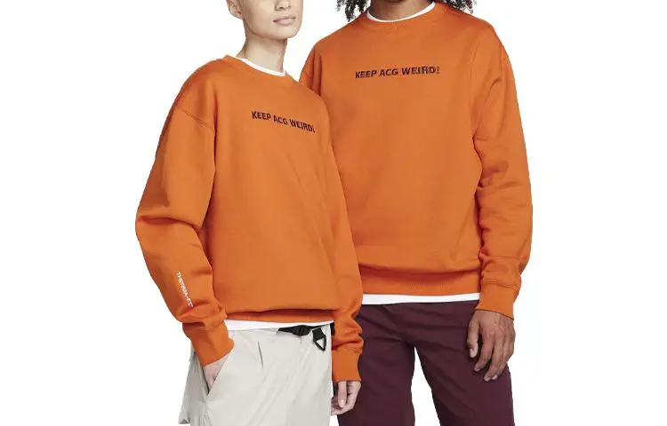 Nike ACG THERMA-FIT Sweatshirts Unisex Orange Crew Neck Moderate Straight Fit