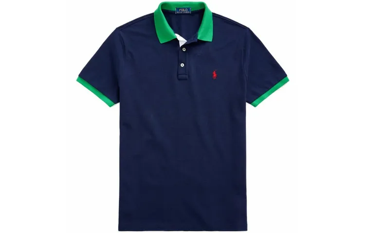 Polo Ralph Lauren Polo Shirt Custom Slim Fit Men's Marine Blue