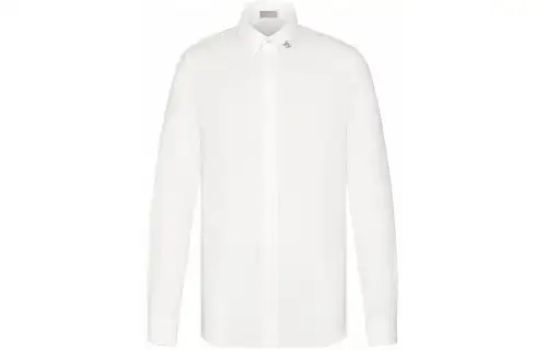 DIOR Quarterly New Products Shirts Men's White Lapel Moderate Shirt