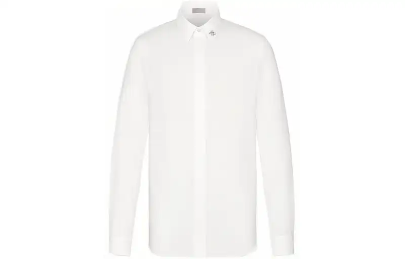 DIOR Quarterly New Products Shirts Men's White Lapel Moderate Shirt