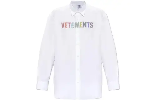 Vetements Shirts Unisex White Polo Collar Moderate Other