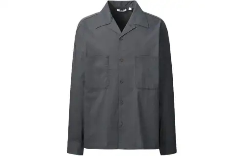 UNIQLO U Collection Shirts Men's Dark Gray Pointed Collar Moderate Other