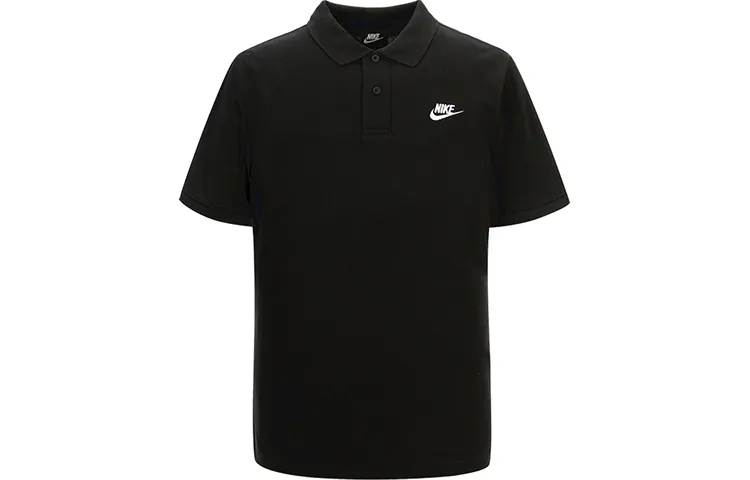 Nike Polo Shirts Men's Black Polo Collar Moderate