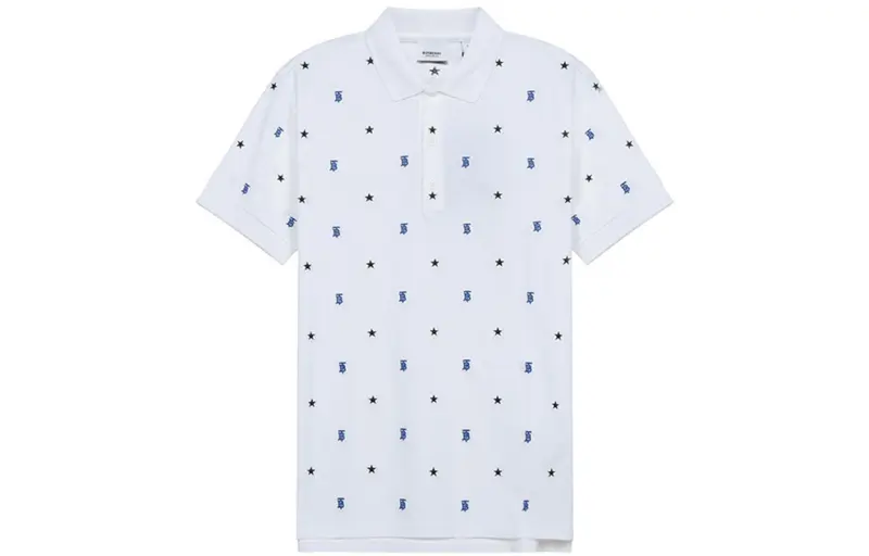 Burberry Polo Shirts Men's White Polo Collar Moderate Straight Fit