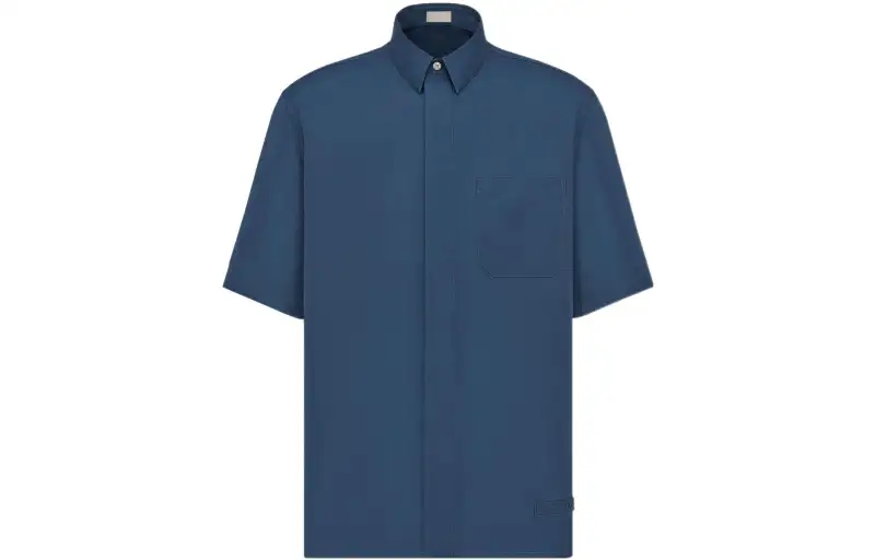 DIOR Quarterly New Products Shirts Men's Blue Lapel Moderate