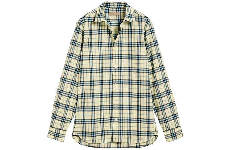 Burberry Shirts Men's Blue Lapel Moderate Shirt