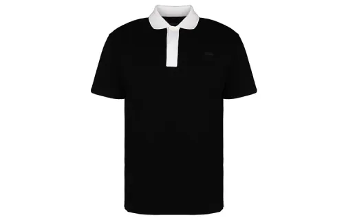 PRADA Polo Shirts Men's Black Polo Collar Thin Straight Fit