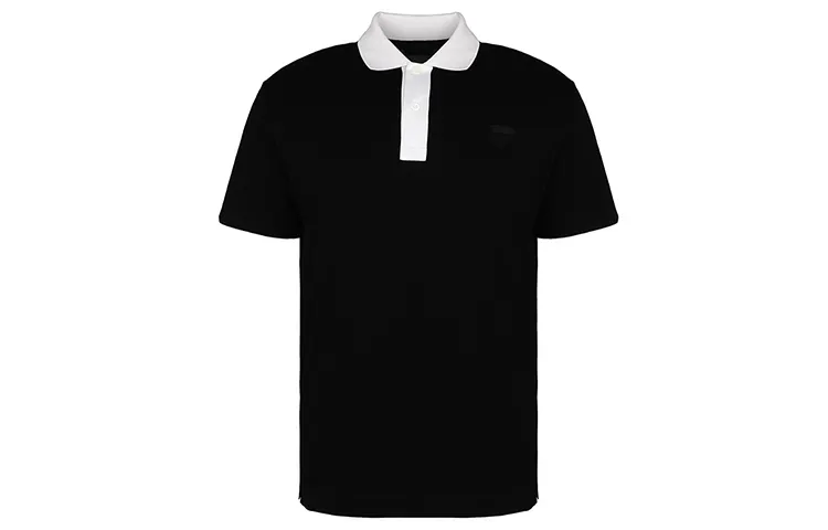 PRADA Polo Shirts Men's Black Polo Collar Thin Straight Fit