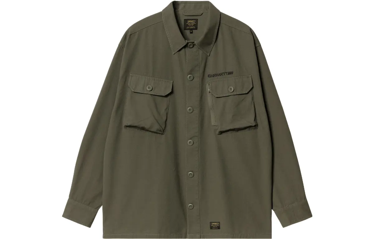 Carhartt WIP Shirts Men's Green Lapel Moderate Shirt