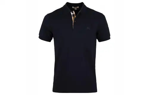 Burberry Logo Lapel Short-Sleeve Polo Shirt Navy Blue
