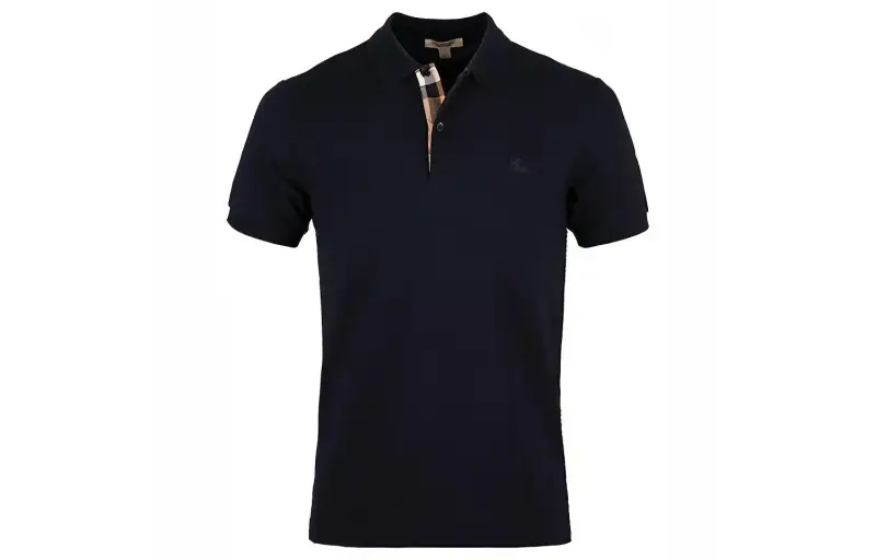 Burberry Logo Lapel Short-Sleeve Polo Shirt Navy Blue