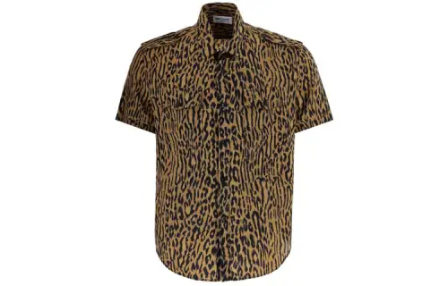 SAINT LAURENT Shirts Men's Brown Lapel Moderate Other