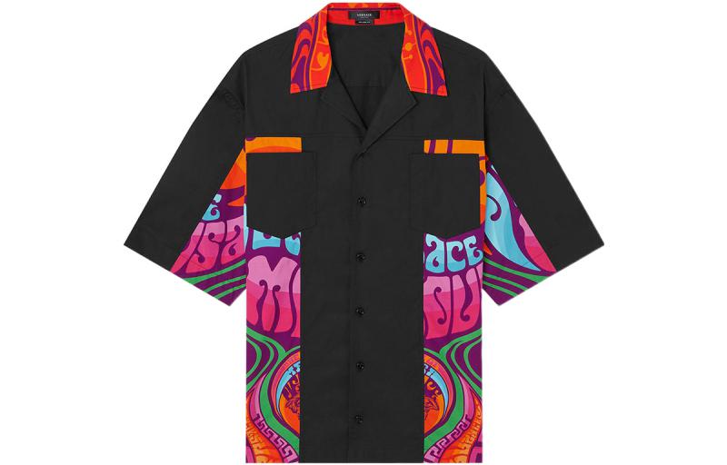 Мужская рубашка Versace SS22 Silk Shirt (черная)