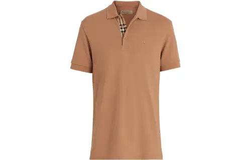 Burberry Polo Shirts Men's Camel Polo Collar Moderate Straight Fit